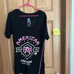 American Fighter Women’s Tee in Black and Pink